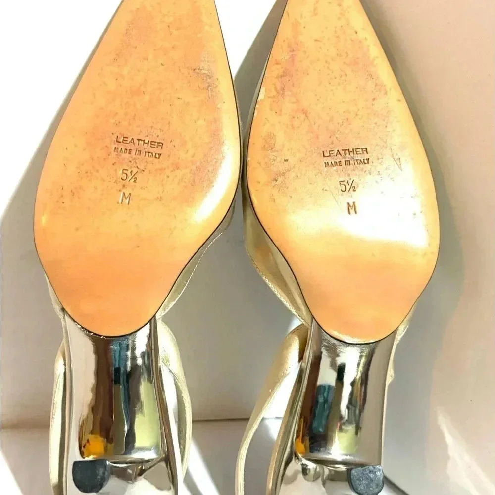 Yves Saint Laurent silver heels shoes size 5.5M - Picture 2 of 10